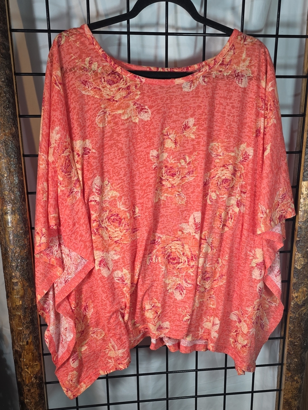Denim 24/7 Coral Floral Dolman Tunic